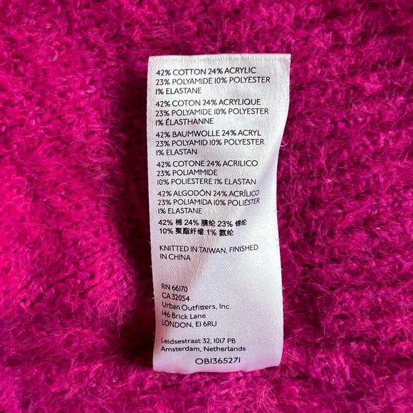 Pilcro for Anthropologie Classic Longline Cardigan in Bright Pink Women's Small - Picture 9 of 11